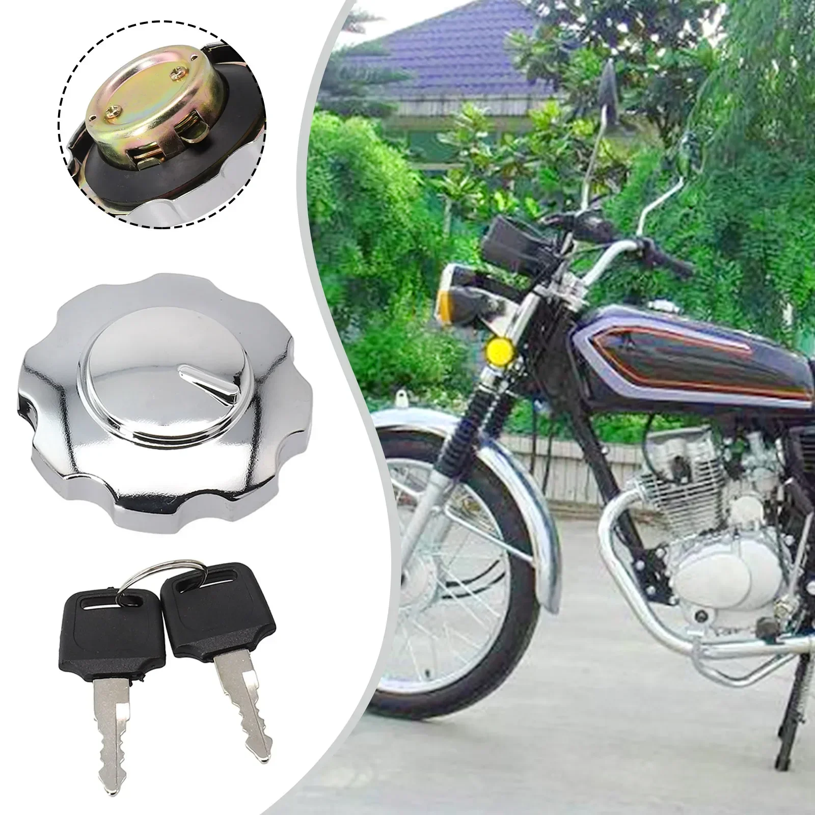 Universal Fuel Gas Tank Cap Cover Aluminum Alloy Motorcycle Locking Fuel Cap ATV Air Cap Trim Cover Easy To Install