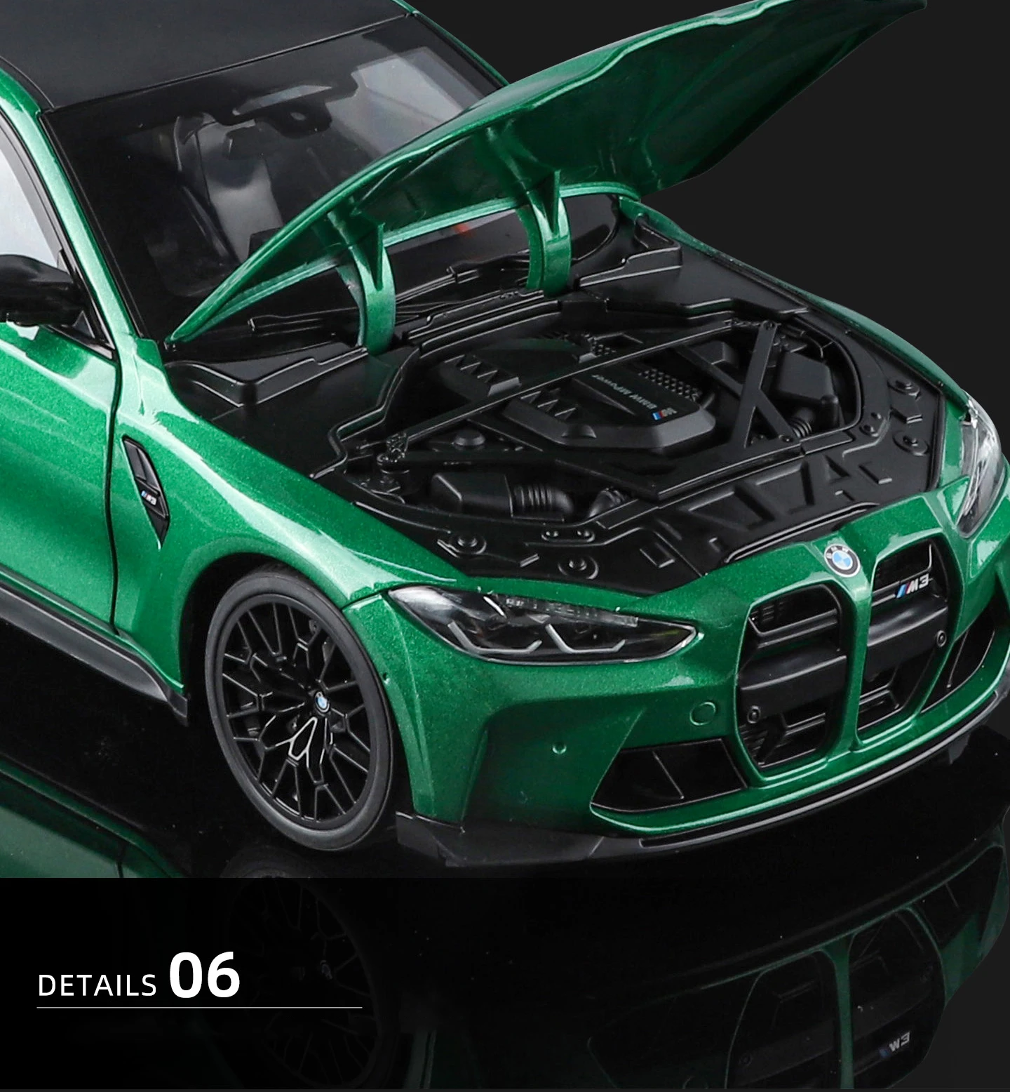 NEU 1:18 BMW M3 CS LCI G80 Mpower Supersportwagen Legierung Auto-Modelle & Spielzeugfahrzeuge Automodell Miniatur Maßstabsmodell Auto für Kinder – Detail 16