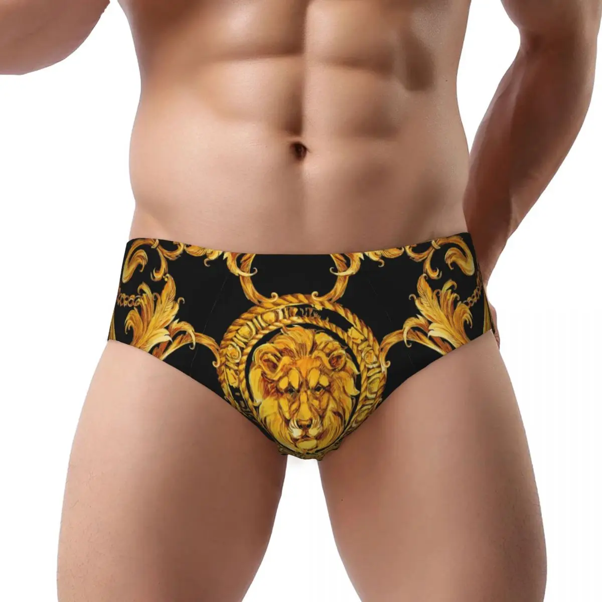 

Мужское сексуальное нижнее белье в стиле золотого барокко, треугольные шорты, удобные стильные мягкие тонкие плавки, оптовая продажа, трусы-боксеры, шорты