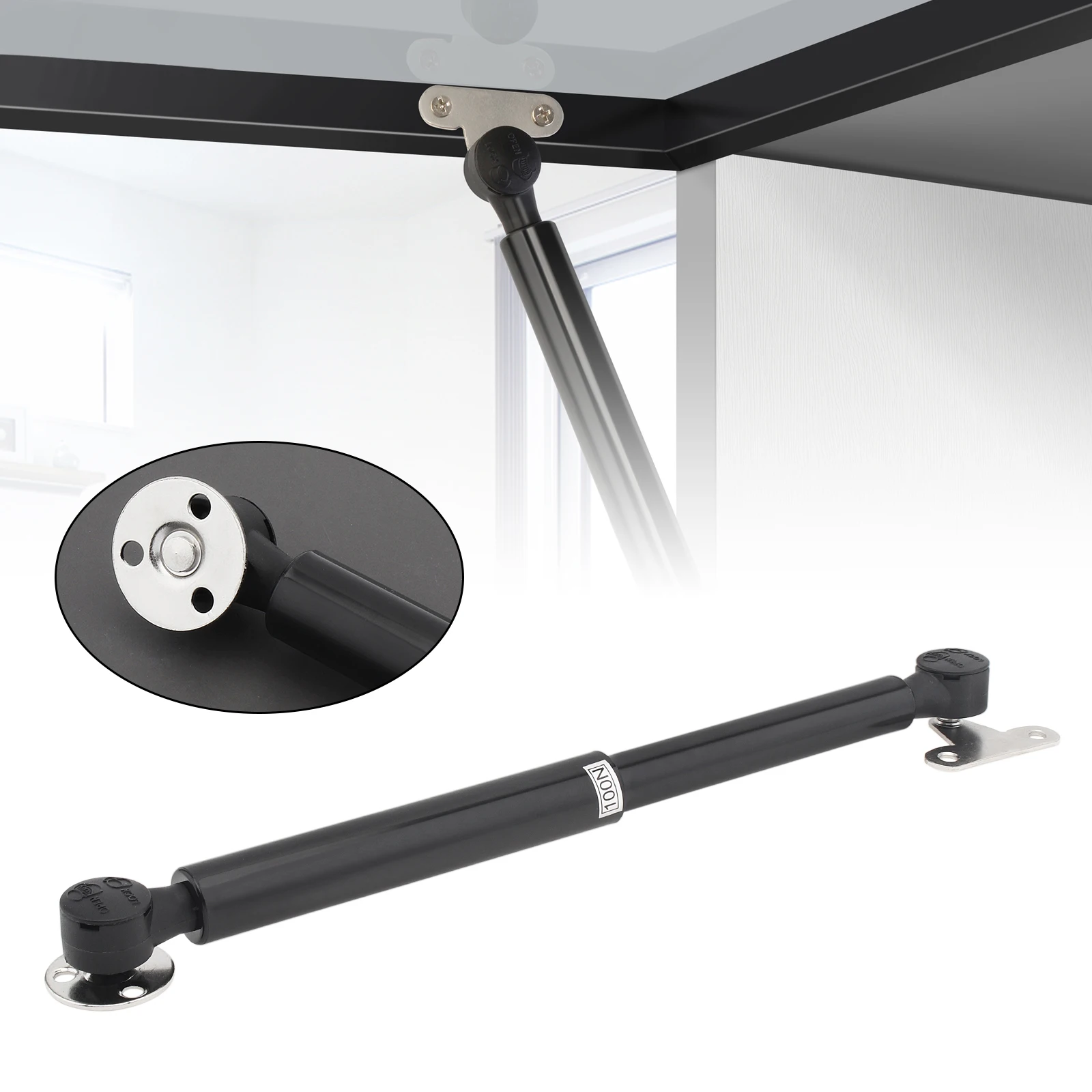 100N schwarze flexible hydraulische Luftstreben, Gasfeder-Hebeunterstützung für Schränke/Tatami mit Jacke