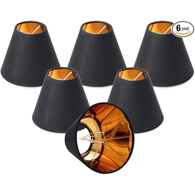 Абажуры для люстр, ЛИШЕ ДЛЯ ЛАМПИ CANDELABRA, Абажур для установки на клипсе, 3 x 6 x 5 дюймов, набор из 6 шт. Абажуры для люстр, ЛИШЕ ДЛЯ ЛАМПИ CANDELABRA, Абажур для установки на клипсе, 3 x 6 x 5 дюймов, набор из 6 шт.