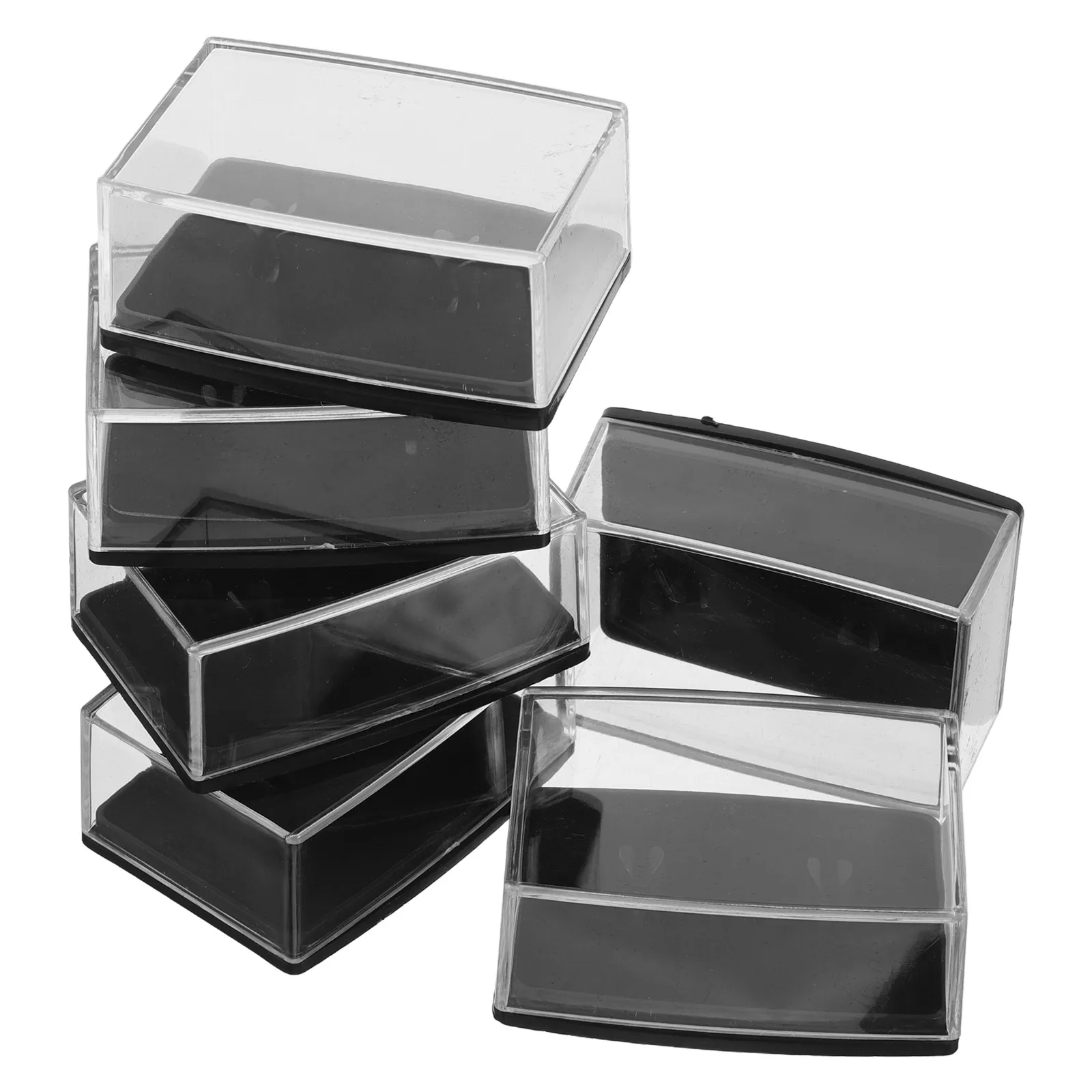 

6 Pcs Cufflink Clear Jewelry Case Plastic Travel Storage Organizer Pin Badge Display Small Organizer Box Box