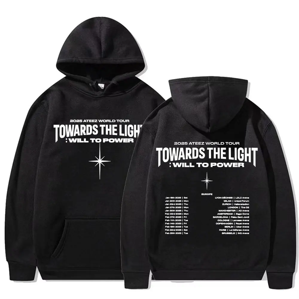 2025 Ateez World Tour Towards The Light_ Will To Power Pullovers Men Women Korean Fashion Hip Hop Long Sleeve Sweatshirt Hoodies