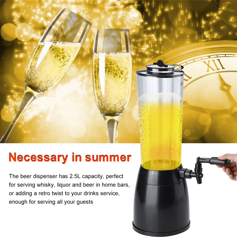 2.5L Beer Beverage Dispenser Ice Tube Wine Water Accessories Alcohol Dispenser Beer Machine For Bar Home Restaurant