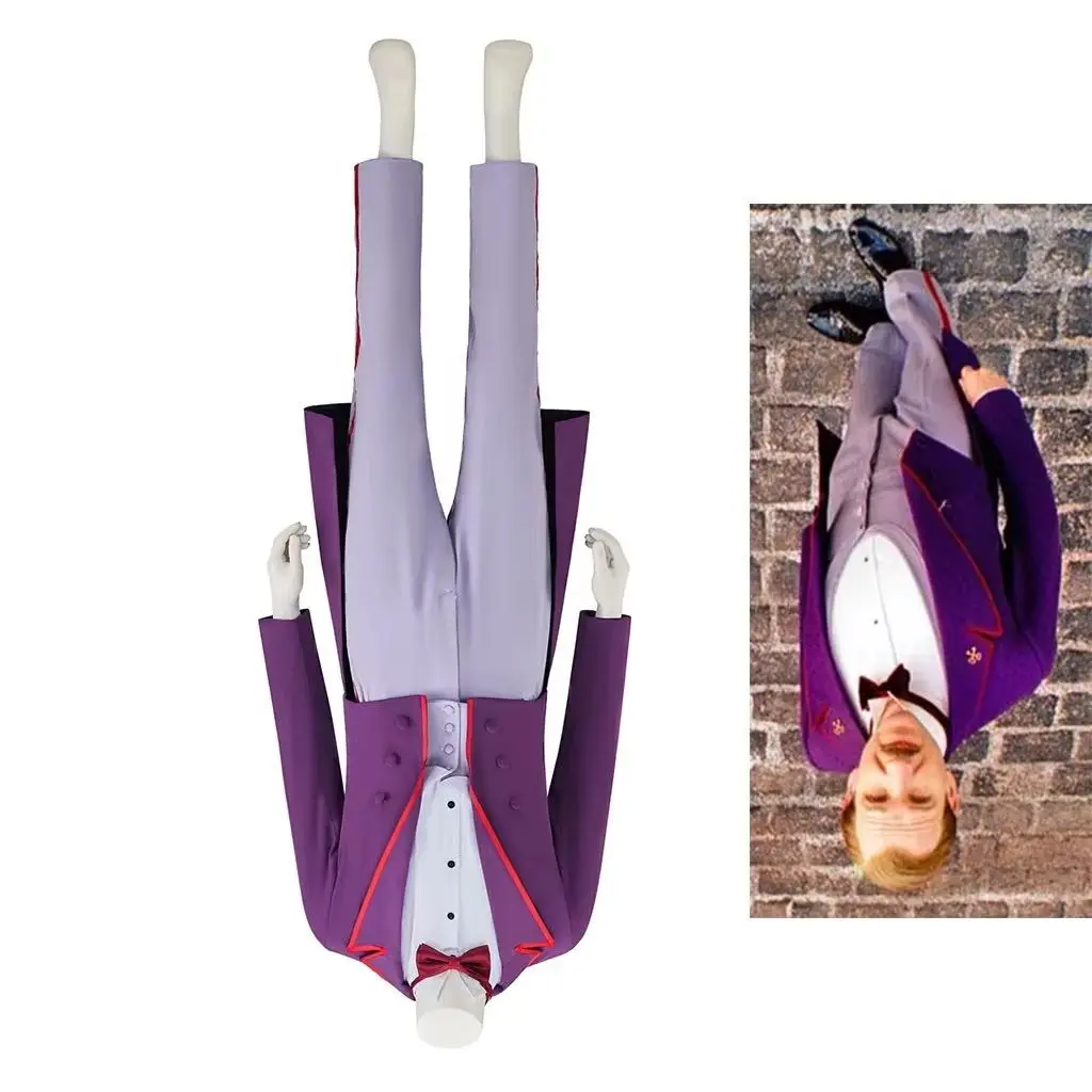 

Movie Monsieur Gustave H Cosplay Budapest Hotel Costume Men's Purple Tuxedo Pants Suit Concierge Uniform Halloween Party Outfits