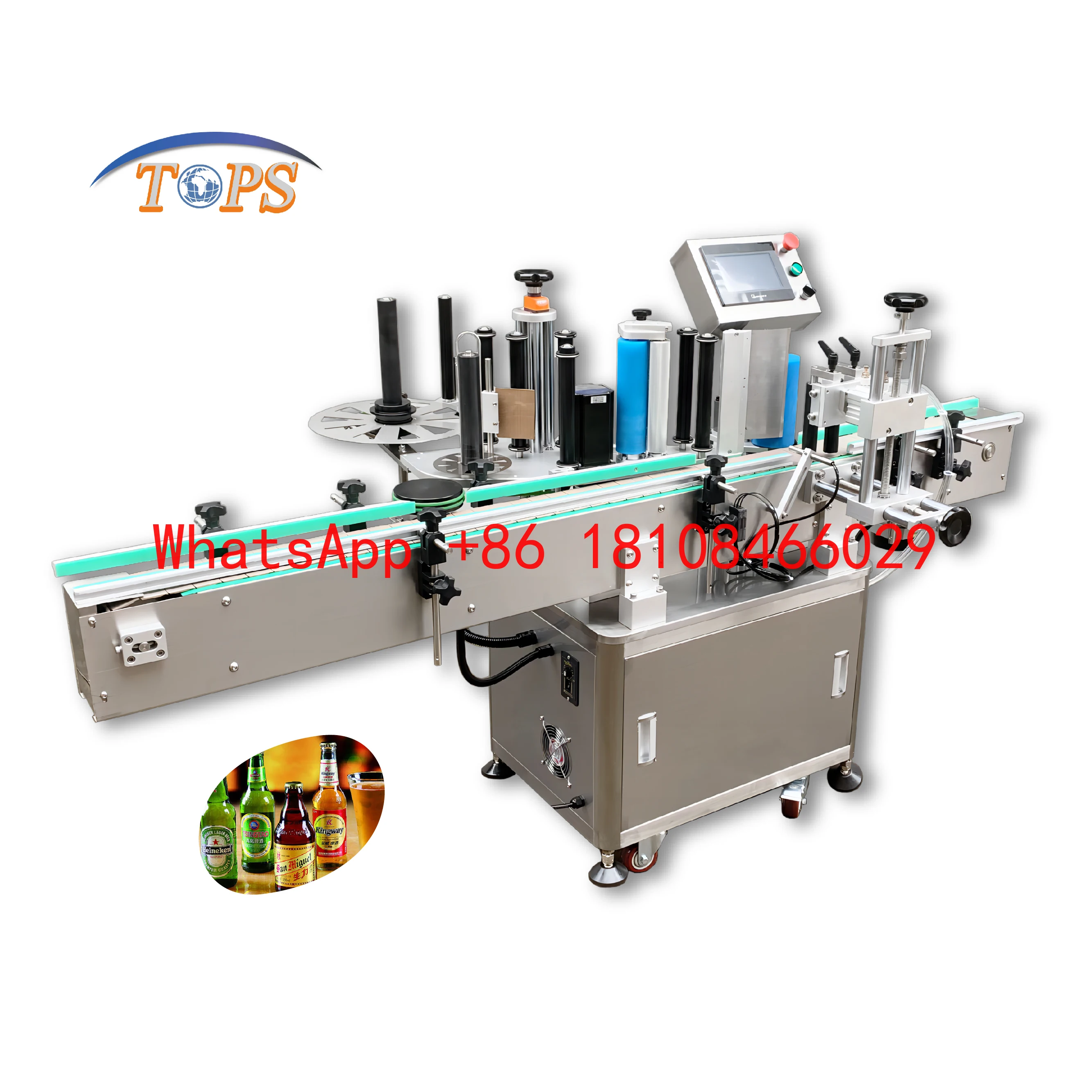 High Quality Electric PLC-Controlled Touch Screen Automatic Bottle Filling Capping Label Machine High-Speed Labeling for Glass