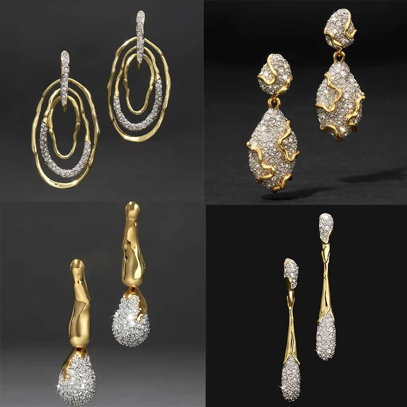 2026 Hot Europe Designer Brass Gold Plated 5A Zircon Earrings Necklaces Luxury Set Woman Gorgeous Top Quality Jewelry