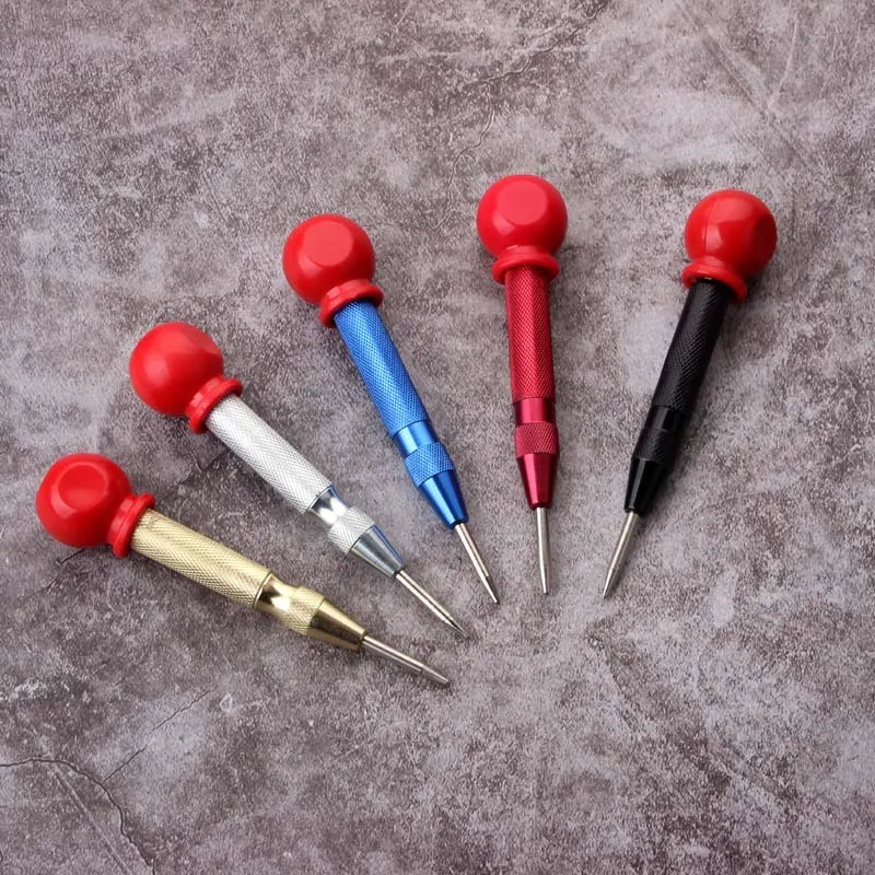 Automático Pin Center Spring, Mark Center Punch Tool, Recorte de madeira, Broca para carpintaria, Dent Marker
