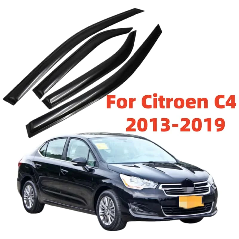 For Citroen C4 2013 2014 -2019 2020 Window Visors Rain Guard Side Vent Deflector Weathershield Moulding Trim Cars Accessories