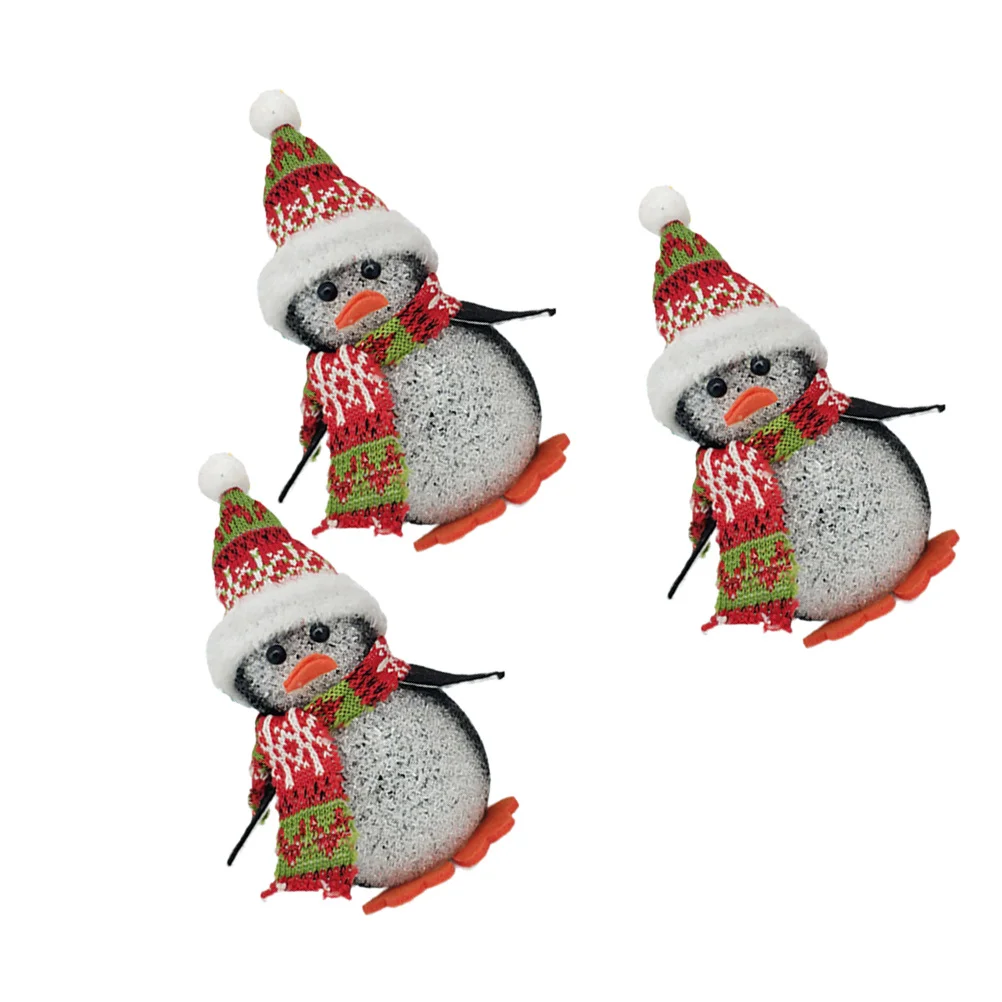 3 قطعة عيد الميلاد LED متوهجة البطريق ضوء الليل الملونة سطح المكتب مصباح لينة ضوء غرفة نوم غرفة عيد الميلاد شجرة الديكور