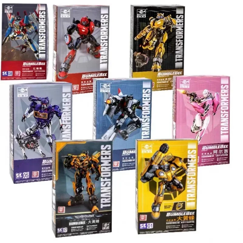 En Stock, juguetes transformadores, trompetista Starscream Wasp Arcee Soundwave, modelo de ensamblaje móvil sin pegamento, figuras de muñecos de acción, Juguetes