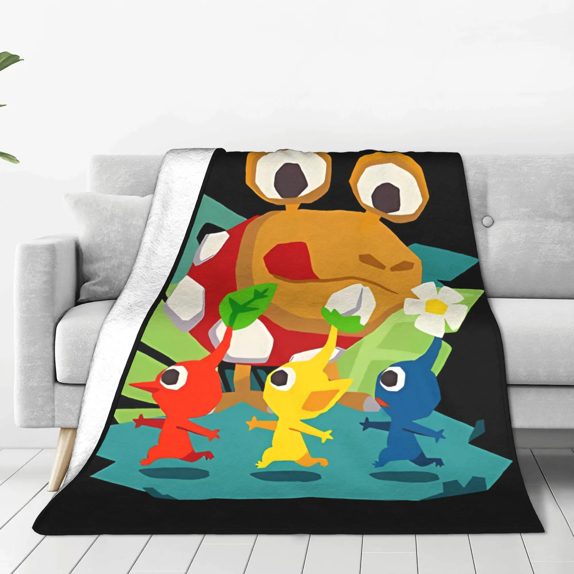 1PC Bright Multicolor Sprite  Pikmin Home Room Decorations Winter Blankets For Adults Bedding Home Interior Sofa Knee