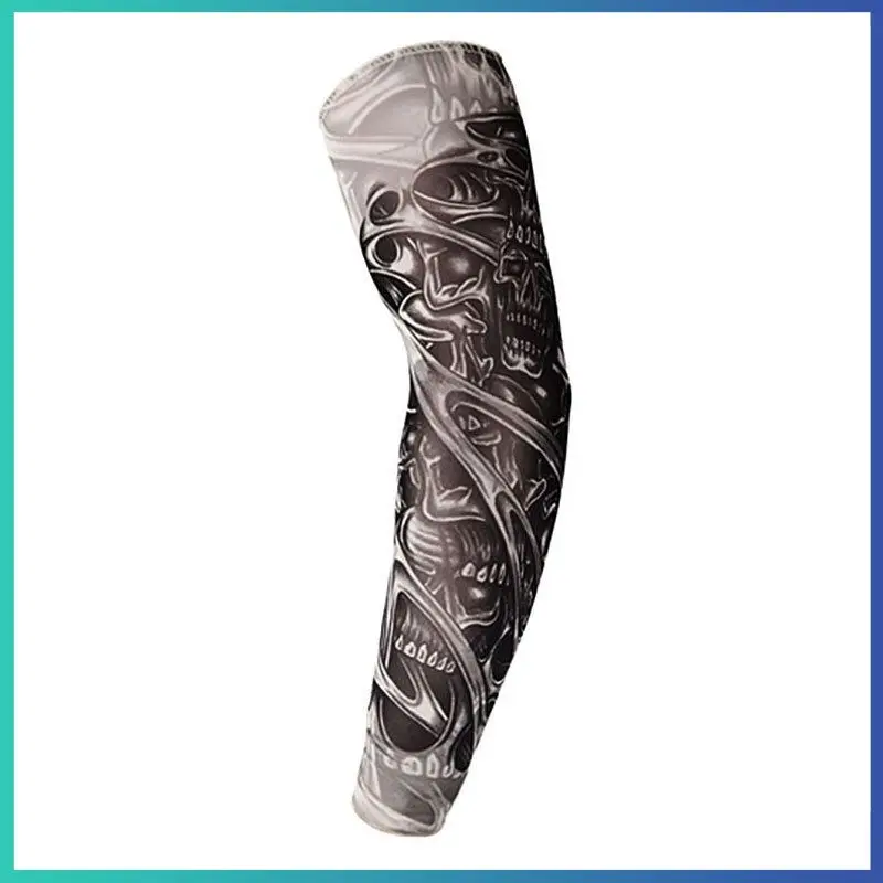 24 Styles Ice Silk Sleeves Quick-drying Breathable Seamless Cooling Arm Sleeves UV Protection Cycling Tattoo Sleeves Cover