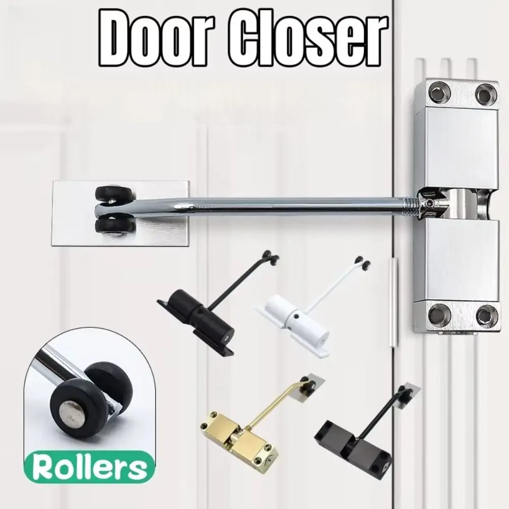 

Aluminum Alloy Automatic Door Closer Wear Resist Safety Door Closing Hinge Self-Closing Mounted Spring Door Closer Furniture