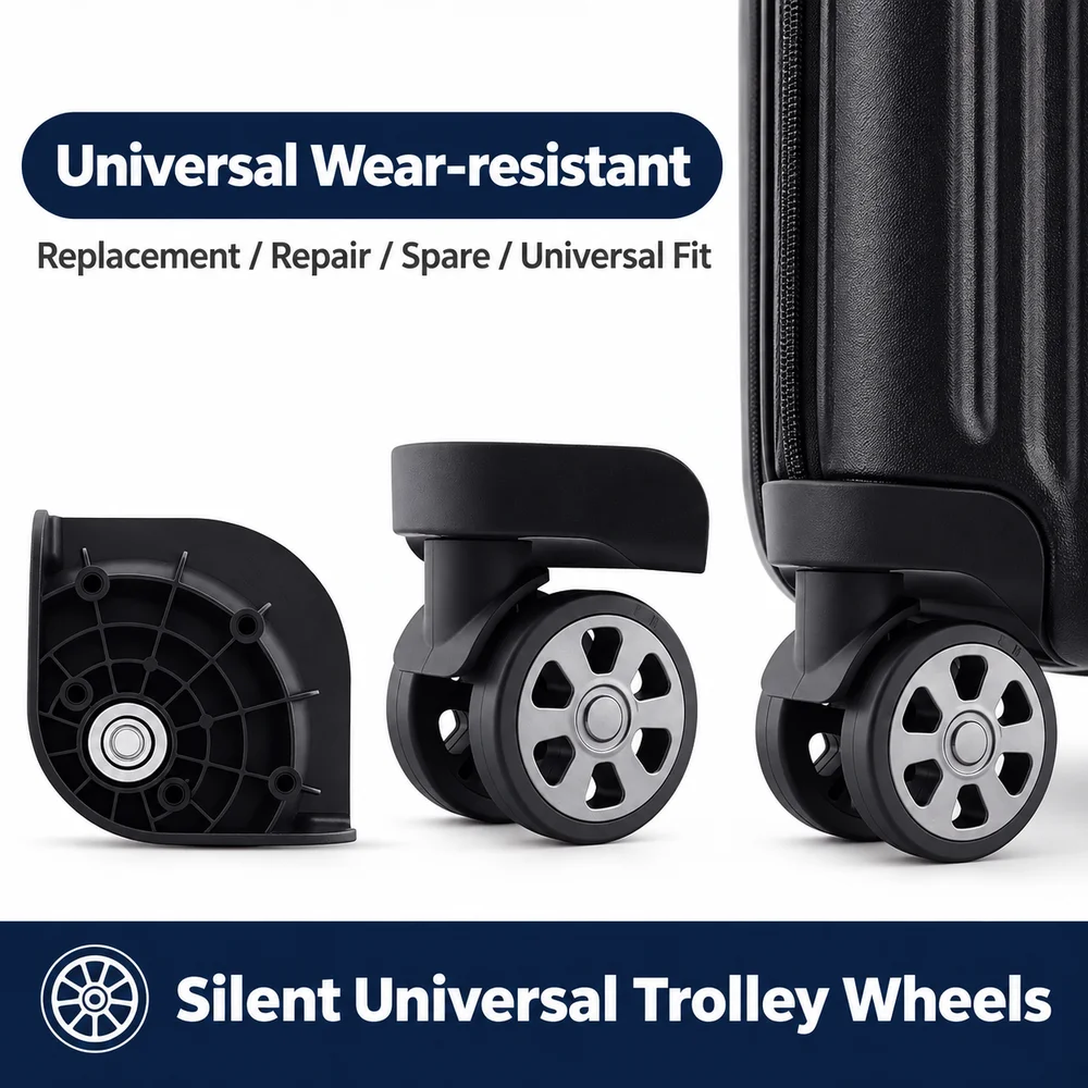 Travel Luggage Spare Wheels Replacement Suitcase Wheels Silent Universal 360 Degree Rotating Wheel Durable Trolley Case Caster H