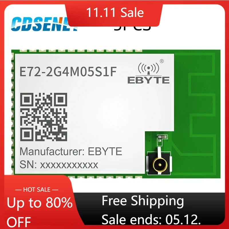 5PCS CC2652 MODULE CC2652RB 2.4GHz ZigBee 3.0 Thread BLE 5dBm CDSENET E72-2G4M05S1F PCB/  Multiprotocol Blue-tooth Module RF