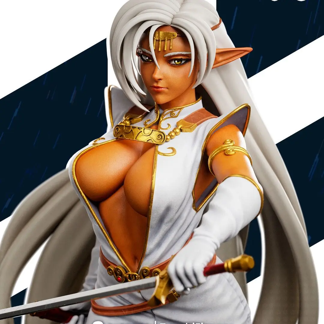 Elf Female Swordsman Elven Princess High-precision Model Parts for Resin White Mold Printing Unassembled Unpainted DIY Figurines