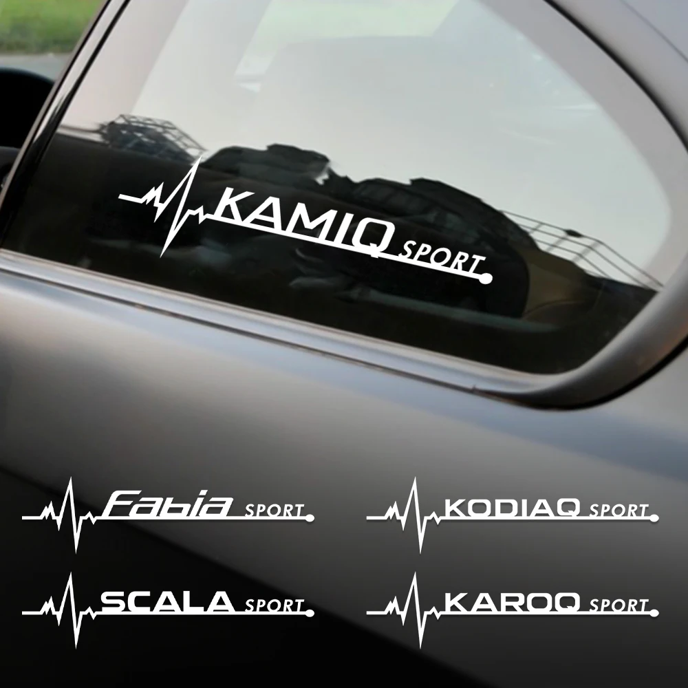2pcs Car Styling Window Body Sticker Emblem Decor Auto Accessories For Skoda Octavia Superb Scala Rapid Kamiq Fabia Kodiaq S VII