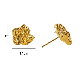 女士金塊耳環,不鏽鋼材質,小巧不規則造型,簡約優雅的不鏽鋼飾品 6 最佳銷售 金塊首飾 - №6