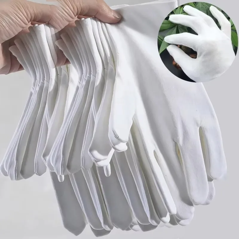 Thin Lightweight Breathable Etiquette Gloves Waiter Driver Jewelry Work High Elastic Protective Glove Anti-slip Useful Mittens
