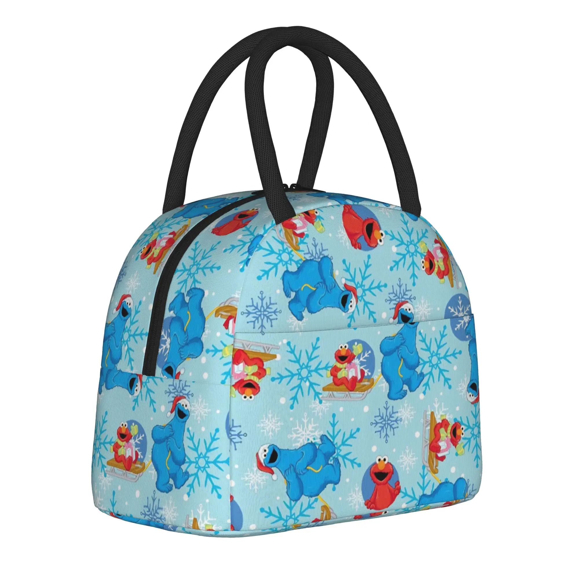 Sesames Streets Insulated Lunch Bags Thermal Bag Reusable,Meal Container Cookie Monster High Capacity Lunch Box Tote Bento Pouch