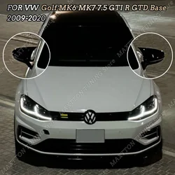 For VW Golf MK6 MK7 7.5 GTI R GTD Base 2009-2020 2PCS ABS Rear View Mirror Cover Shell Frame Caps Body Kit Car Accessories