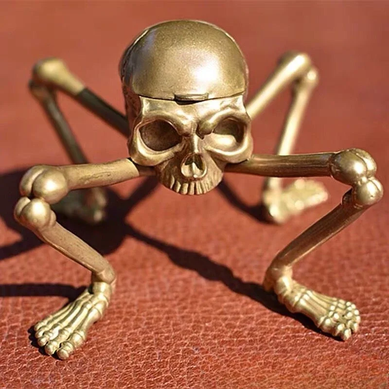 Brass skull ashtray storage box car aromatherapy retro home desktop ornament
