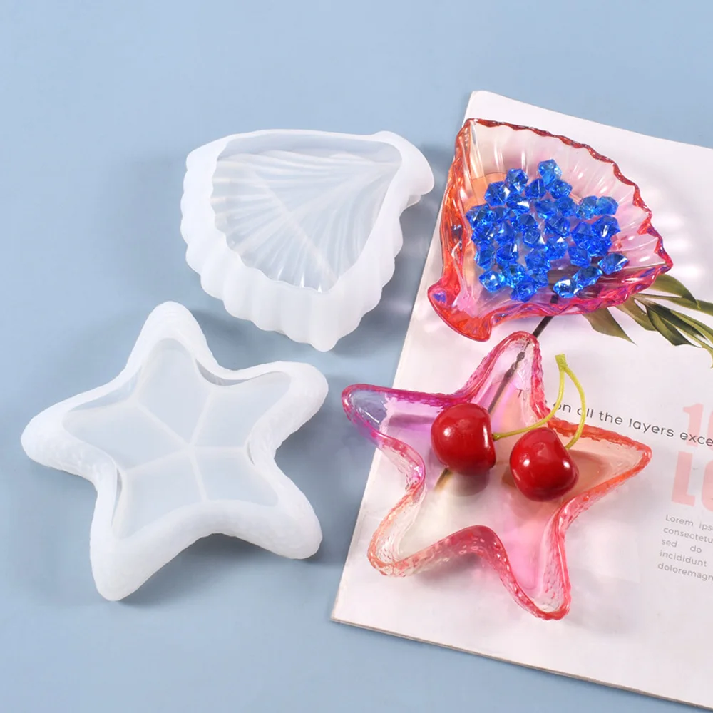 

Ocean Serie Dish Silicone Mold Shell Starfish Planter Craft Molds DIY Plaster Resin Jewelry Storage Tray Casting Molds