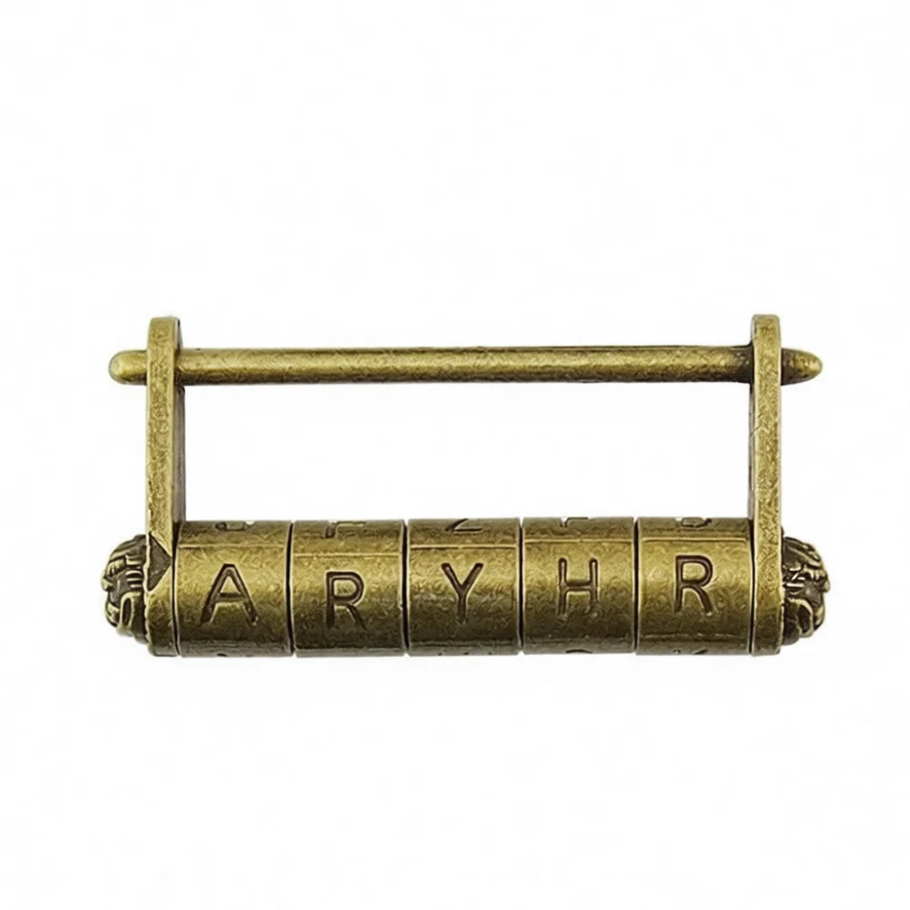 Classic Antique Password Lock Zinc Alloy Retro Style Horizontal Padlock For Jewelry Trinket Box Storage Organizer