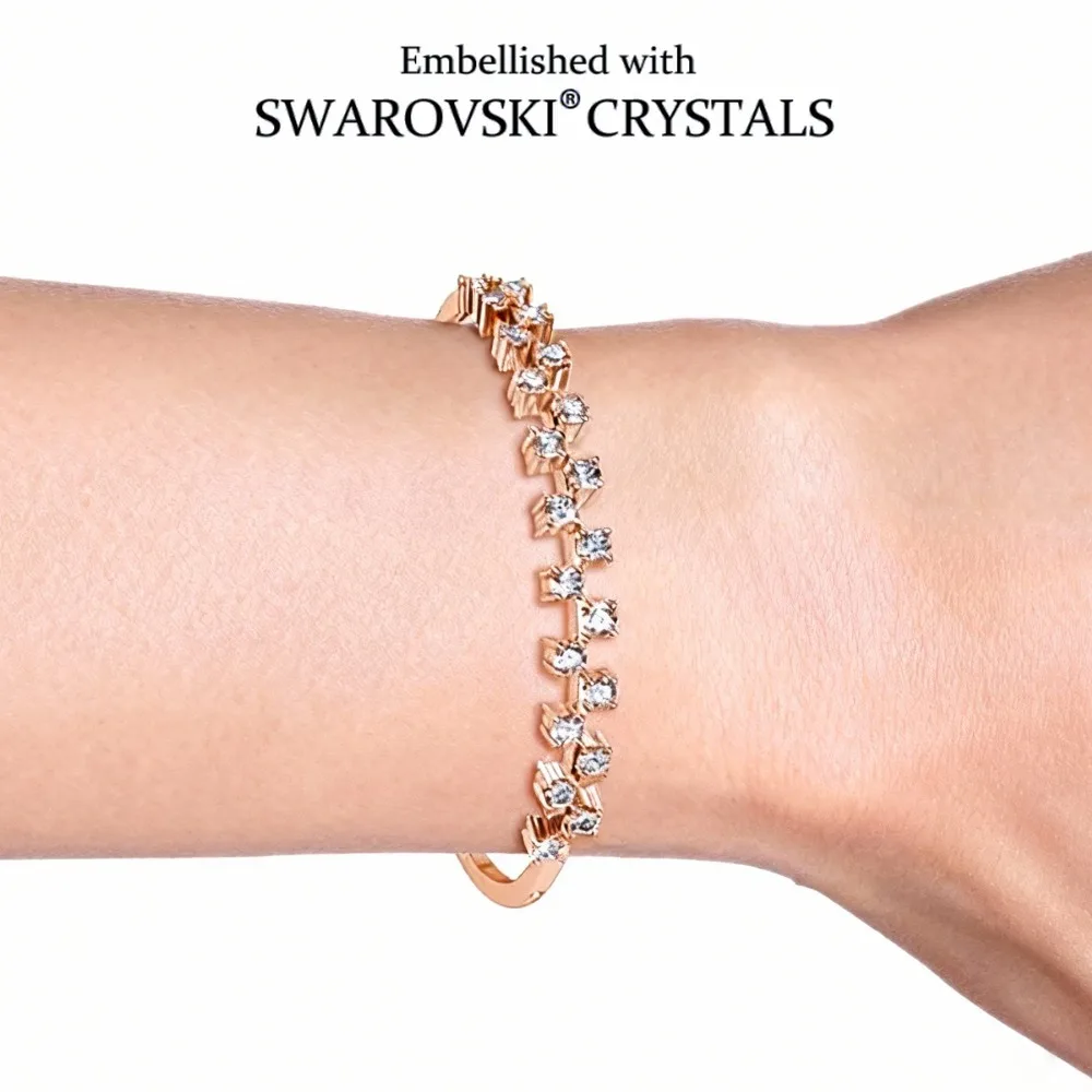 

Daisini женский браслет-манжета, украшенный кристаллами Сваровски, перекрестный дизайн для невесты, свадебная мода, латунные ювелирные изделия, подарки