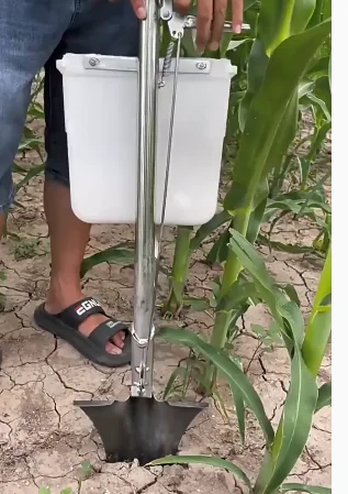 Manual Corn Fertilizer Applicator - Underground Topdressing & On-Demand Seeding Tool for Garden & Farm Use
