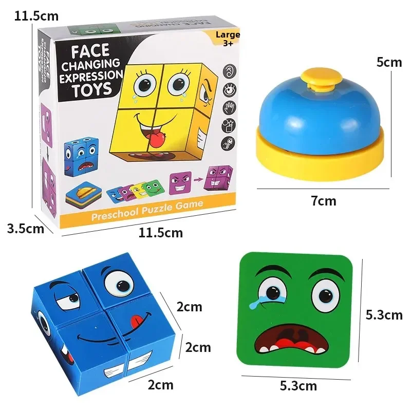 Children's Toy New Style Interactive Variable Face Cube Double Person Four Person Desktop Variable Face Cube Puzzle Toy