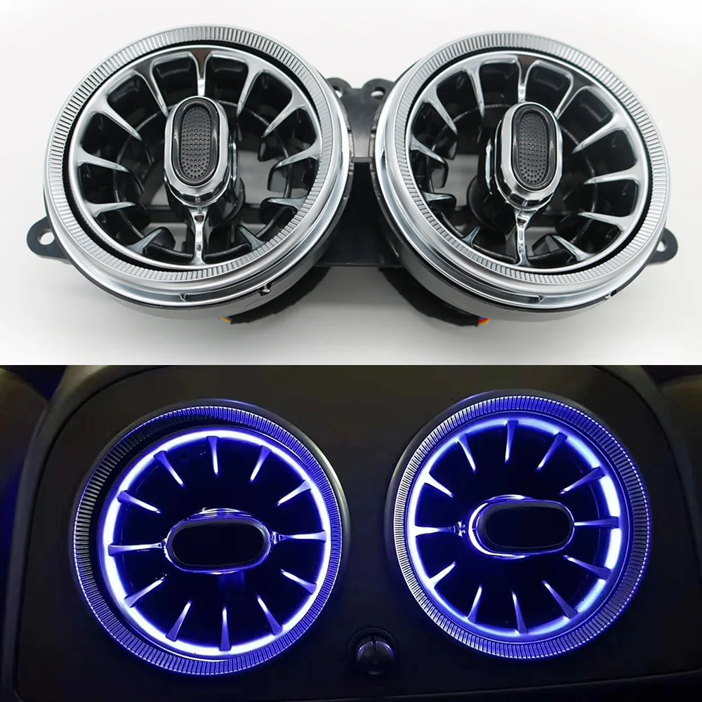 7/64 Color LED Turbo Air Conditioning Vent  Ambient Light，Mercedes-Benz S-Class W222 S400 S450 S320 S350 3D Rotary Speaker