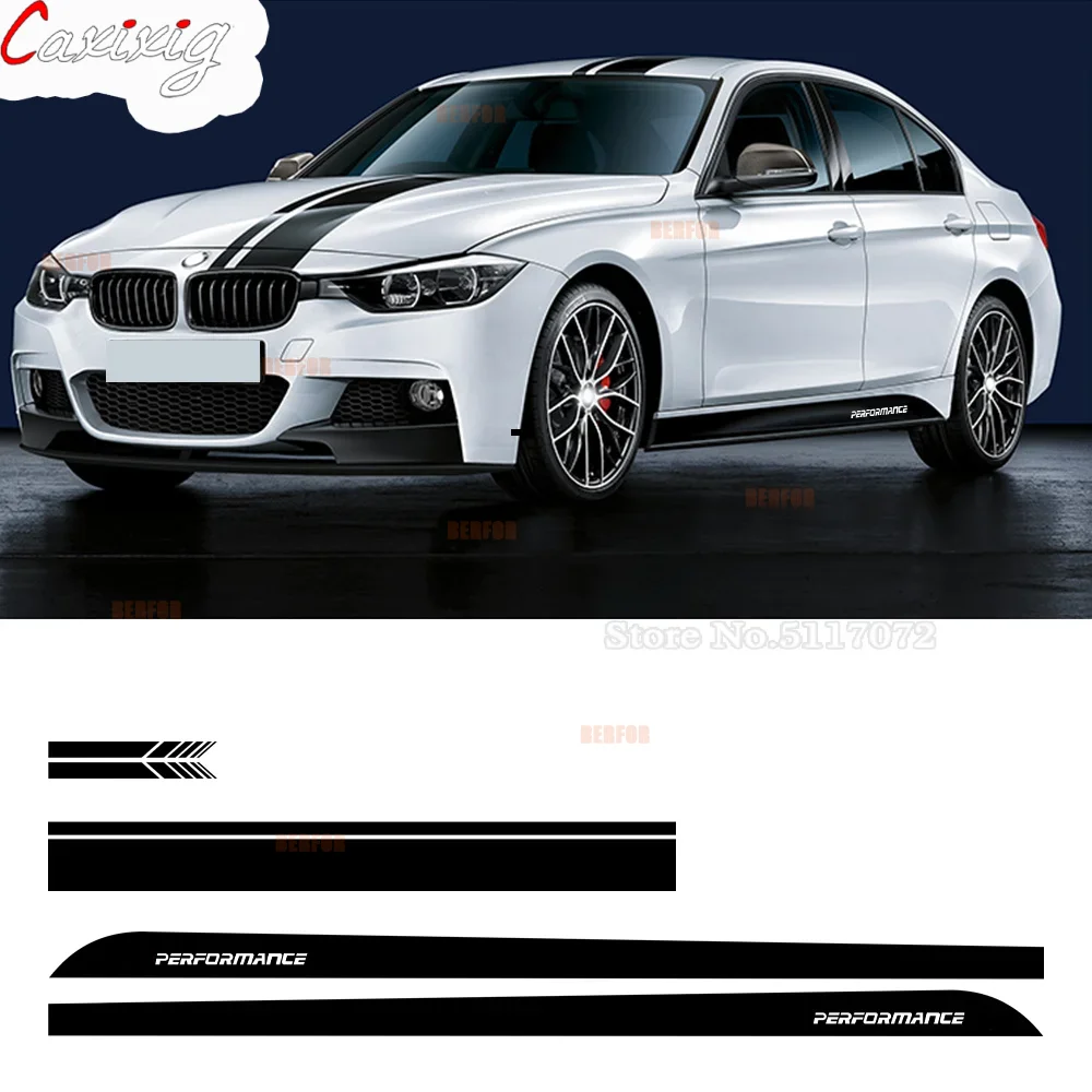 M Performance Door Side Skirt Hood Sticker Decal For BMW Series 1 F30 E90 G20 E60 F11 E46 X1 F31 F10 X3 F25 X5 F15 F48 X6 E71