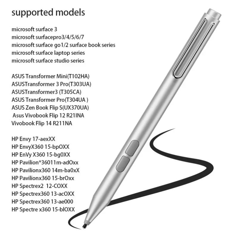 قلم ستايلس لجهاز Microsoft Surface Pro 9/10/11/8/X/7/7plus/6/5 Surface Book/Laptop/Go/Studio 4096 حساسية الضغط