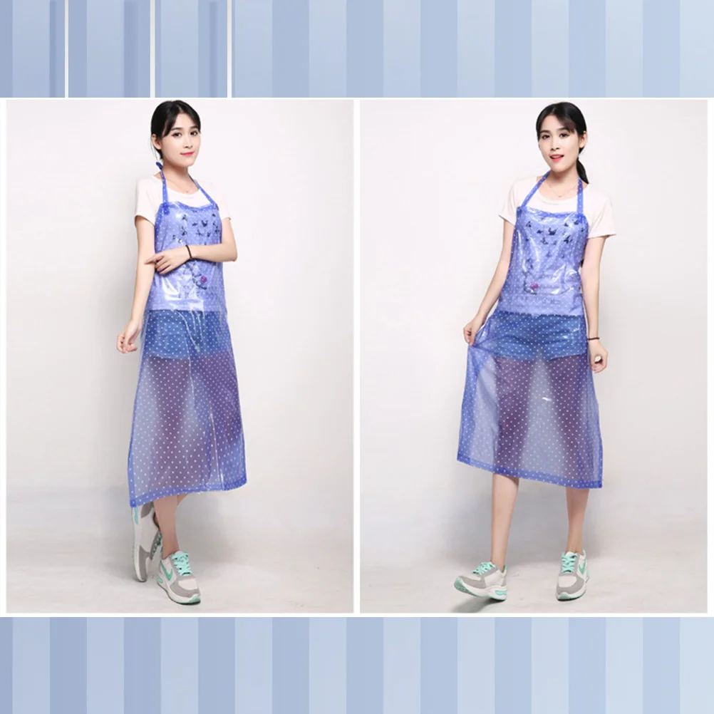 

1pc Waterproof Pvc For Kitchen Fashion For Home Waterproof Sleeveless Apron Restaurant Oilproof Apron Use Blue