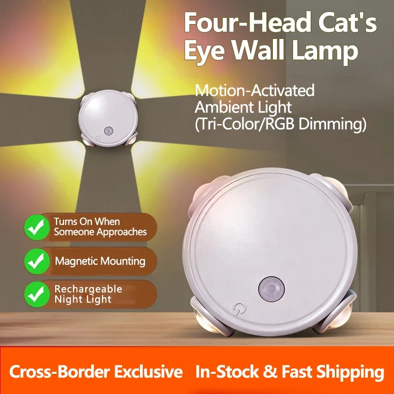 

Smart Motion Sensor Night Light Cordless Magnetic Stick on For Bedroom Office Hallway Energy Saving Auto on Off No Wiring