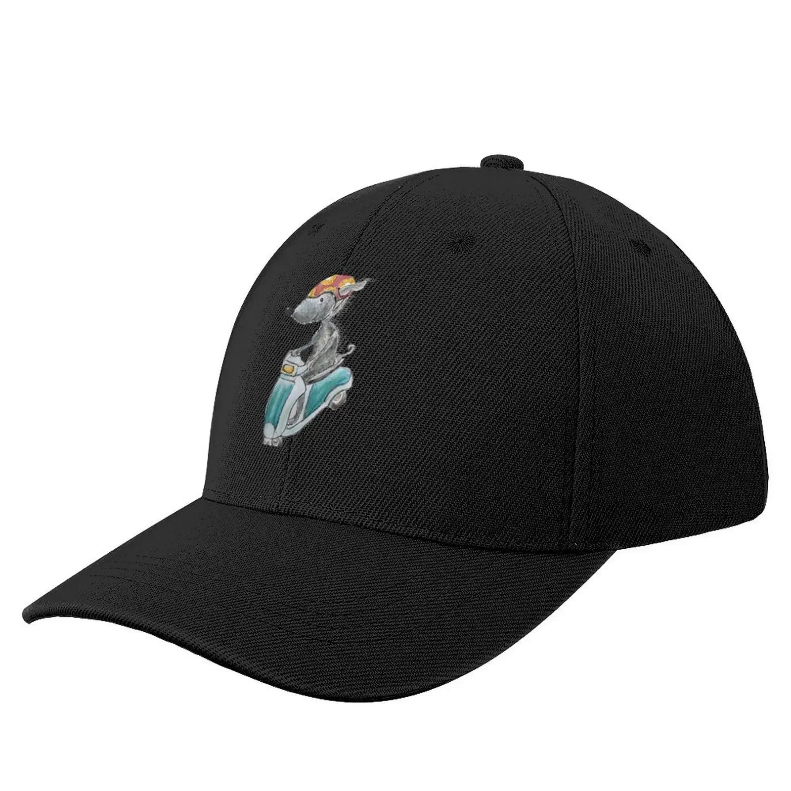

Dog Riding a Moped, Bedlington Terrier on a Motorbike Baseball Cap Luxury Cap Rugby For Girls Men's