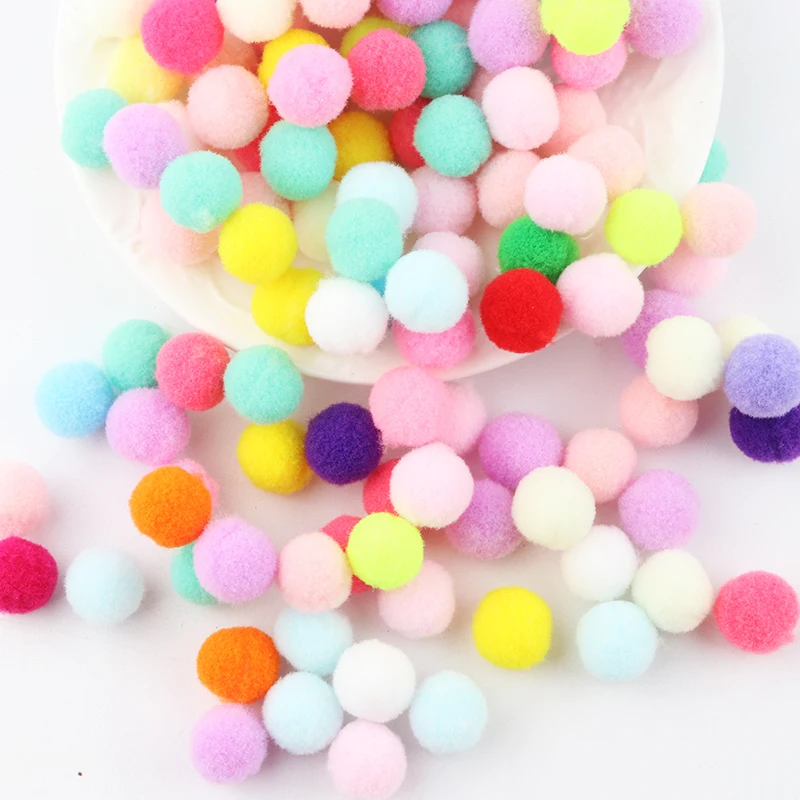 Pompoms Balls 10mm Soft Pompones 1cm Fluffy Plush Crafts DIY Kids Toys Pom Pom Ball Furball Home Decoration Sewing Supplies