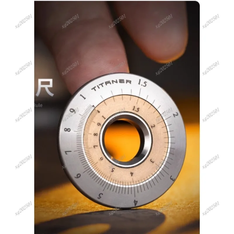 مسطرة لوغاريتمية دائرية من سبائك التيتانيوم - EDC لتخفيف الضغط على العملات المعدنية لعبة مسطرة حساب دائرية