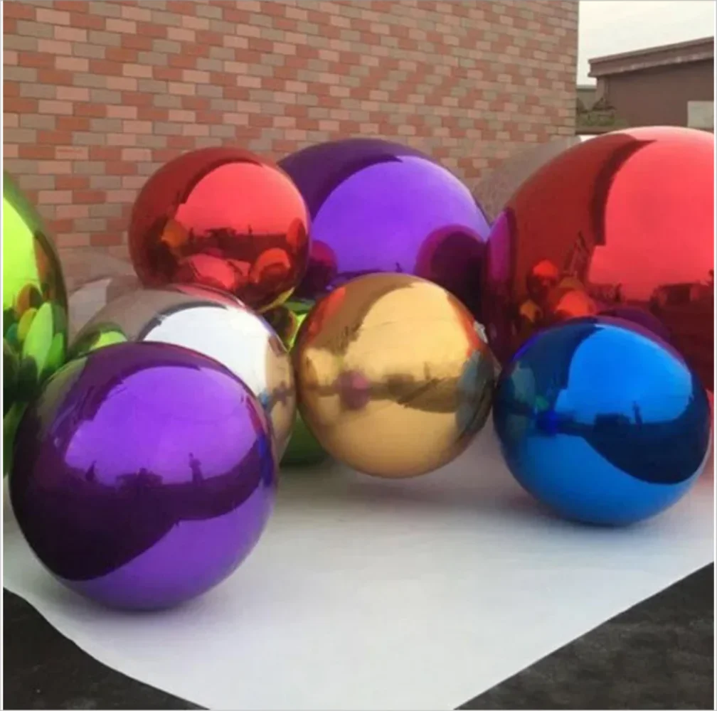 6pcs Commercial Event Wedding Decoration Silver Gold Red Large Inflatable Floating Mirror Balloon Disco Inflatable Mirror Ball