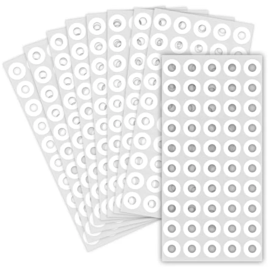

2500 шт. армирующие наклейки с белыми отверстиями, круглые самоклеящиеся этикетки с отверстиями диаметром 0,25 для школы, дома, переплет для листа бумаги