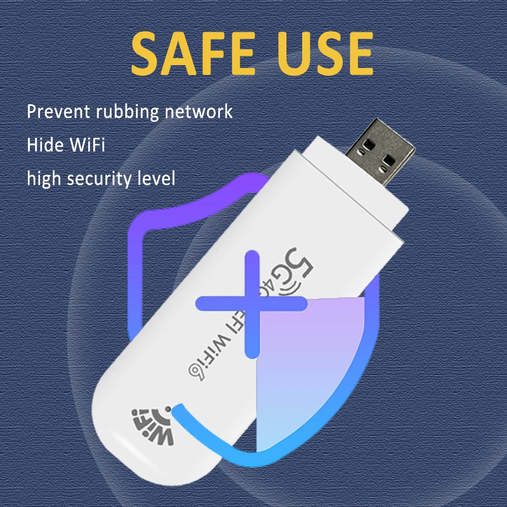 TIANJIE MF782D Wi-Fi 6 USB Modem Portable Mobile Wifi Hotspot,3 Antenna MIMO Technology Wifi Router,SIM Router Global Band