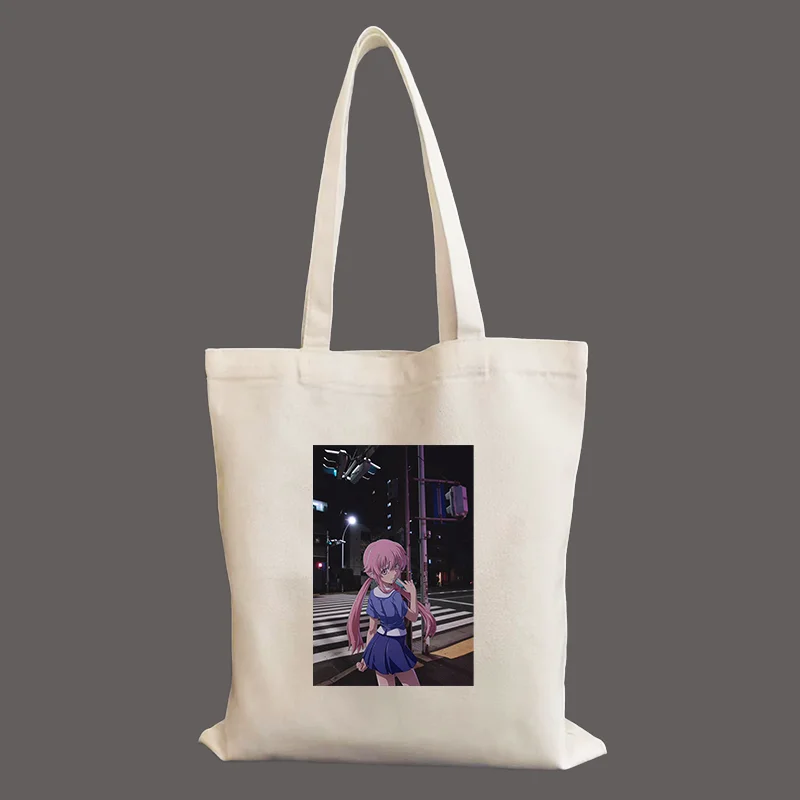 Boy Mirai Nikki Gasai Yuno Future Diary Canvas Bag Casual Shopping Bag Customized Large Capacity Tote Bag women's canvas bag