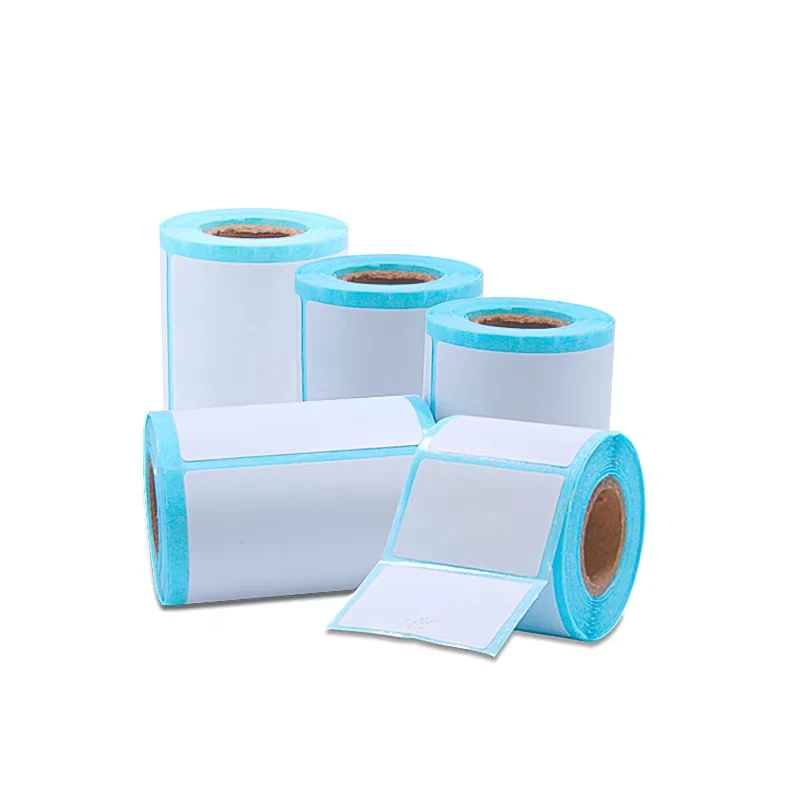 Self Adhesive Thermal Label Stickers 57x30mm 60x40mm 80x50mm White Label Paper Roll Compatible with Thermal Label Printer