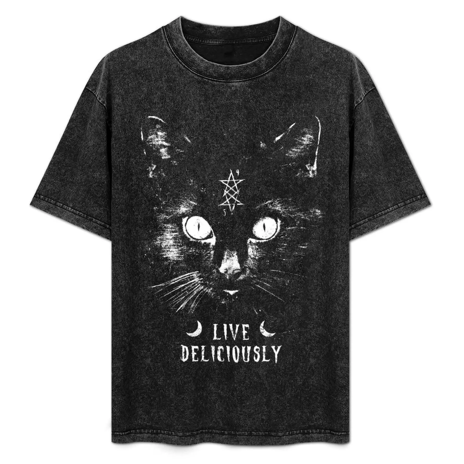 Viva com delícia - Camiseta Witch - Cat - Eldritch Dreamer Lovecraftian Cthulhu mythos, camiseta esportiva casual de manga curta de algodão