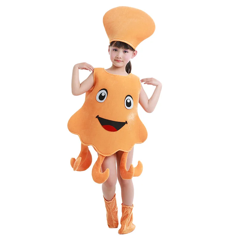 Octopus Performance Suits Adult Child Marine Life Cosplay Costume Performance Clothing Set Hat Clothes Shoe Kids Anime Starfish