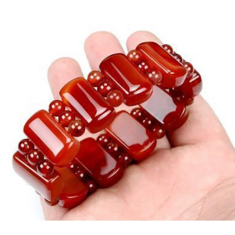 Jade Bracelet Manual Red Agate Bracelet Jade Manual Domineering Men Bracelet a Variety of Red Jade Gifts