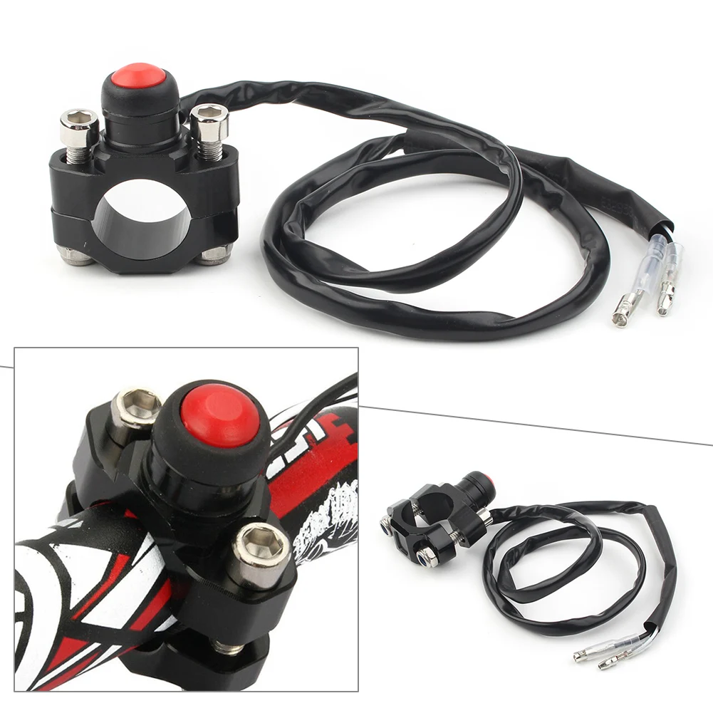 Universal Rotating Bar Clamp Start Stop Kill Switch Button for 7/8