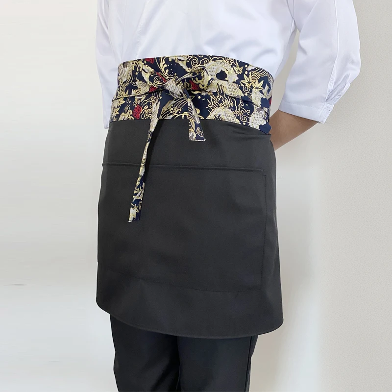 Delantal de estilo japonés para cocina, restaurante, Chef, Hotel, cocina coreana, tienda de Sushi, camareros, uniforme de trabajo, delantal corto de cocina